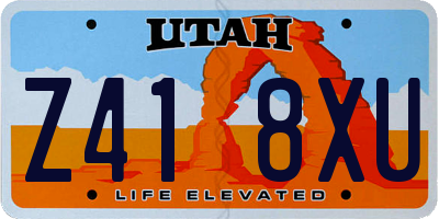 UT license plate Z418XU