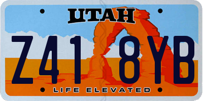 UT license plate Z418YB