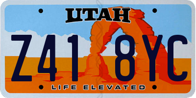 UT license plate Z418YC