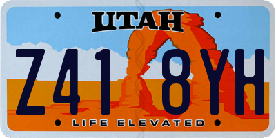 UT license plate Z418YH