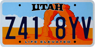 UT license plate Z418YV