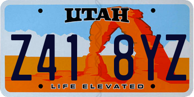 UT license plate Z418YZ