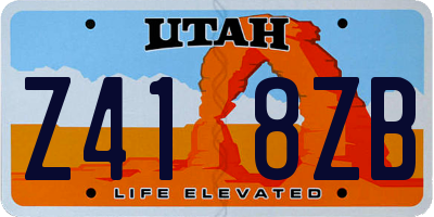 UT license plate Z418ZB