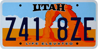 UT license plate Z418ZE