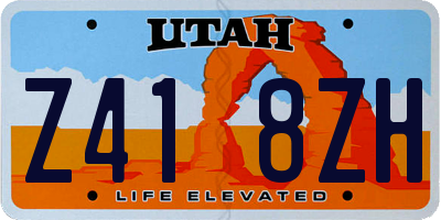 UT license plate Z418ZH