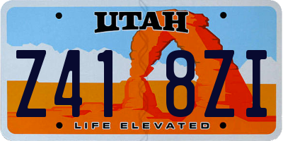 UT license plate Z418ZI