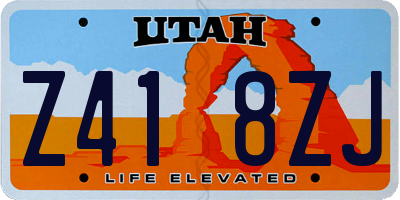 UT license plate Z418ZJ