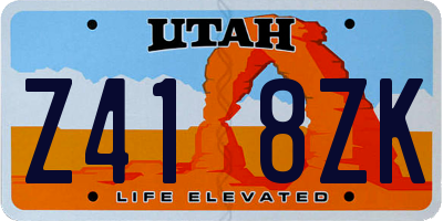 UT license plate Z418ZK