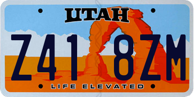 UT license plate Z418ZM