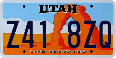 UT license plate Z418ZQ