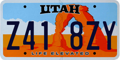 UT license plate Z418ZY
