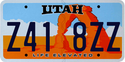 UT license plate Z418ZZ