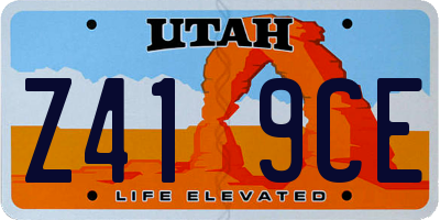 UT license plate Z419CE