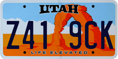 UT license plate Z419CK