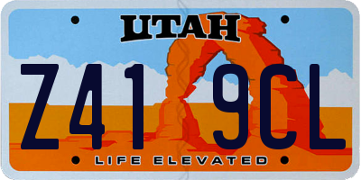 UT license plate Z419CL