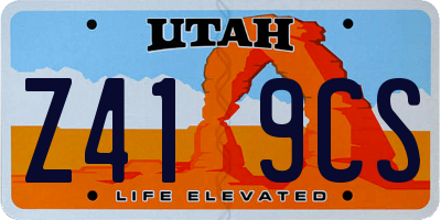 UT license plate Z419CS