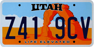 UT license plate Z419CV