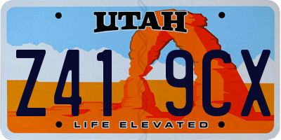 UT license plate Z419CX