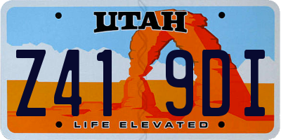 UT license plate Z419DI