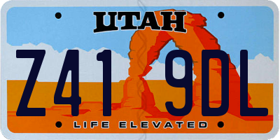 UT license plate Z419DL