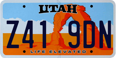 UT license plate Z419DN