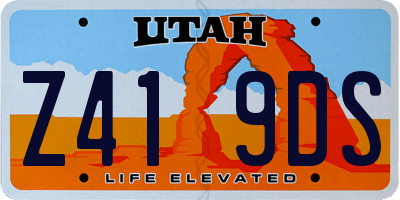 UT license plate Z419DS