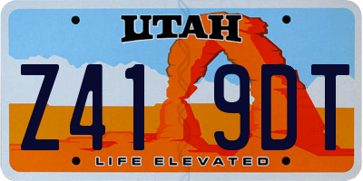 UT license plate Z419DT