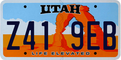 UT license plate Z419EB