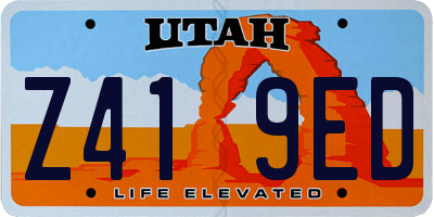 UT license plate Z419ED