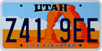 UT license plate Z419EE