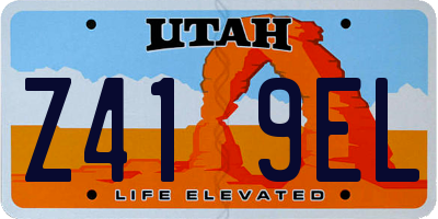UT license plate Z419EL