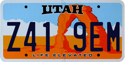 UT license plate Z419EM