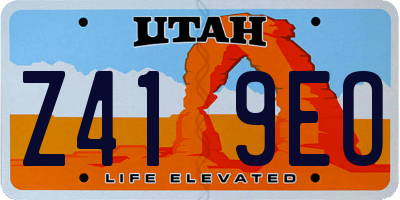 UT license plate Z419EO