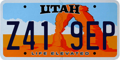 UT license plate Z419EP