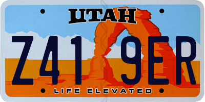 UT license plate Z419ER