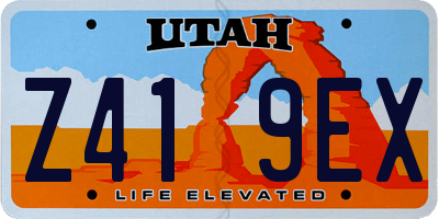UT license plate Z419EX