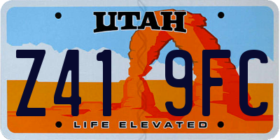 UT license plate Z419FC