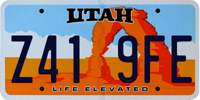 UT license plate Z419FE