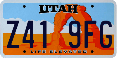 UT license plate Z419FG