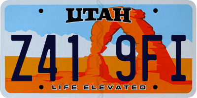 UT license plate Z419FI
