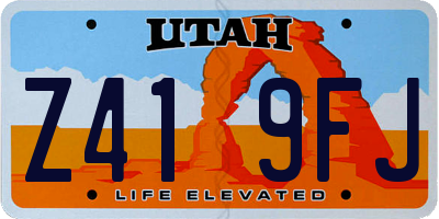 UT license plate Z419FJ