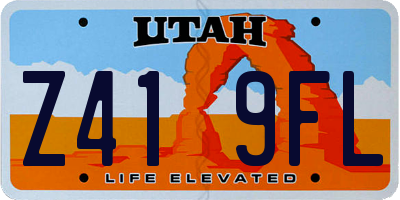 UT license plate Z419FL