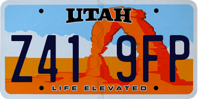 UT license plate Z419FP