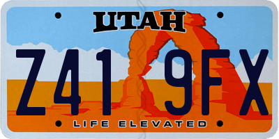 UT license plate Z419FX