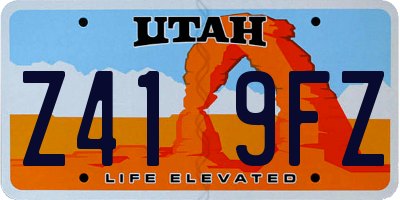 UT license plate Z419FZ