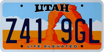 UT license plate Z419GL