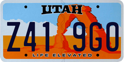 UT license plate Z419GO