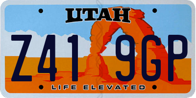 UT license plate Z419GP