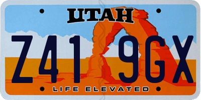 UT license plate Z419GX
