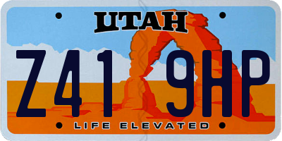 UT license plate Z419HP